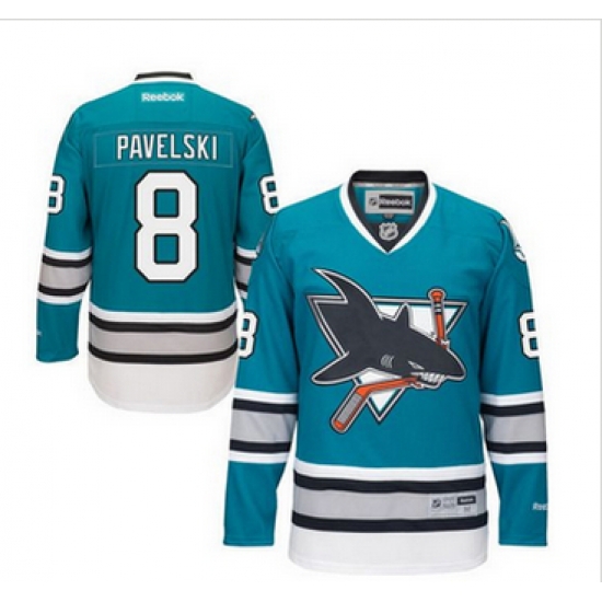 San Jose Sharks #8 Joe Pavelski Teal 25th Anniversary Stitched NHL Jersey San Jose Sharks #8 Joe Pavelski Teal 25th Anniversary Stitched NHL Jersey
