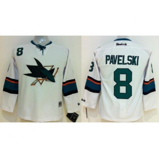 San Jose Sharks 8 Joe Pavelski White NHL Hockey Jersey New Style San Jose Sharks 8 Joe Pavelski White NHL Hockey Jersey New Style
