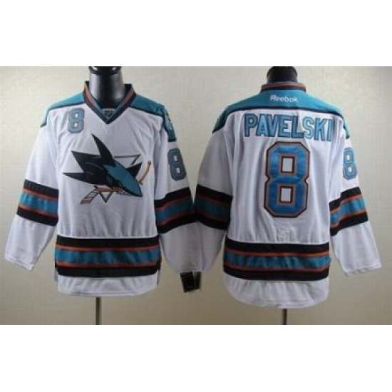 San Jose Sharks #8 Joe Pavelski white Jersey San Jose Sharks #8 Joe Pavelski white Jersey