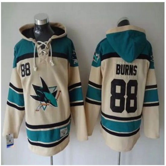 San Jose Sharks #88 Brent Burns Cream Sawyer Hooded Sweatshirt Stitched NHL jersey San Jose Sharks #88 Brent Burns Cream Sawyer Hooded Sweatshirt Stitched NHL jersey