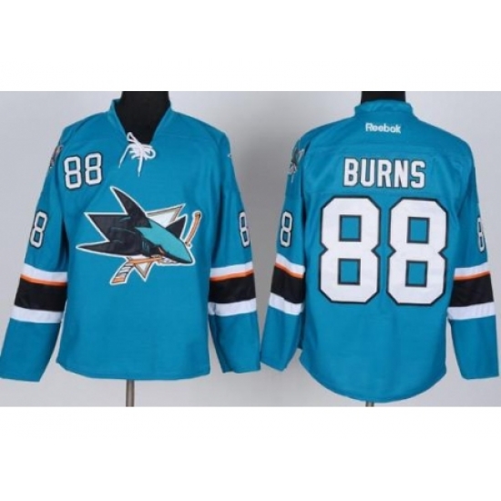 San Jose Sharks 88 Burns Green NHL Jersey New Style San Jose Sharks 88 Burns Green NHL Jersey New Style