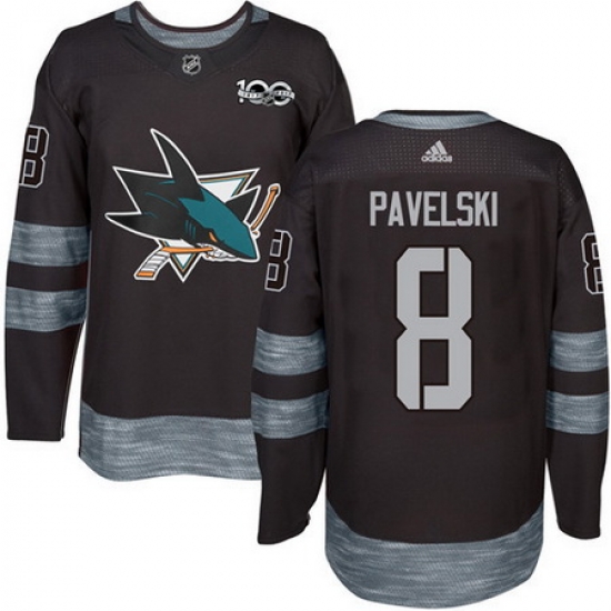 Sharks #8 Joe Pavelski Black 1917 2017 100th Anniversary Stitched NHL Jersey Sharks #8 Joe Pavelski Black 1917 2017 100th Anniversary Stitched NHL Jersey