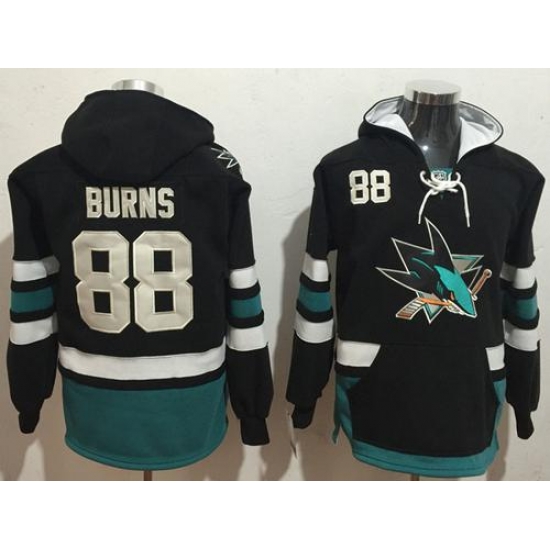 Sharks #88 Brent Burns Black Name & Number Pullover NHL Hoodie Sharks #88 Brent Burns Black Name & Number Pullover NHL Hoodie