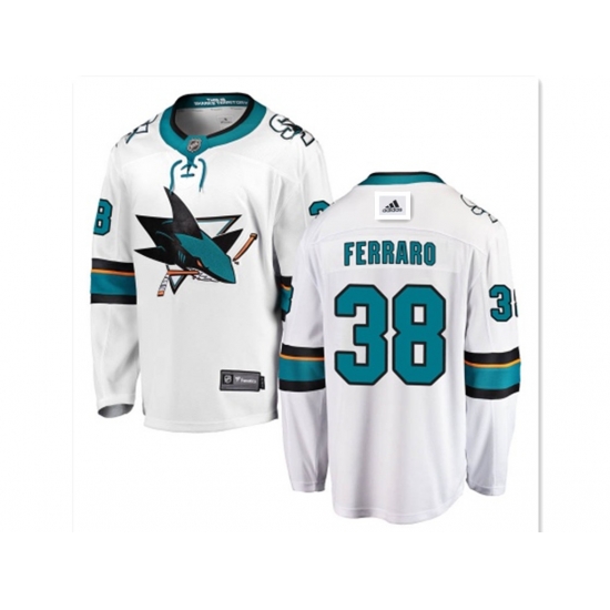 men San Jose Sharks 38 mario ferraro branded away breakaway white jersey men San Jose Sharks 38 mario ferraro branded away breakaway white jersey