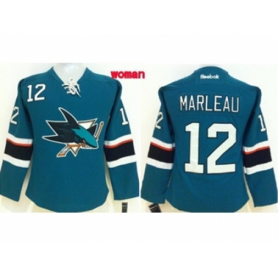 Women NHL San Jose Sharks #12 Patrick Marleau blue jerseys Women NHL San Jose Sharks #12 Patrick Marleau blue jerseys