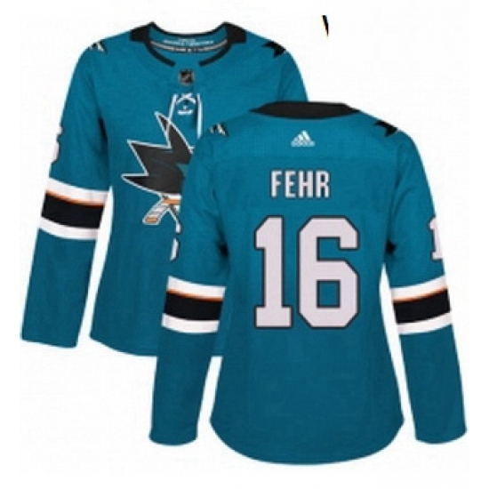 Womens Adidas San Jose Sharks 16 Eric Fehr Authentic Teal Green Home NHL Jerse Womens Adidas San Jose Sharks 16 Eric Fehr Authentic Teal Green Home NHL Jerse