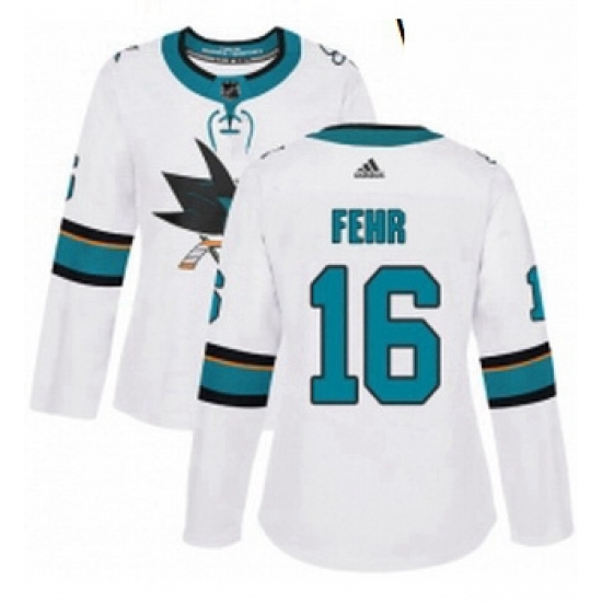Womens Adidas San Jose Sharks 16 Eric Fehr Authentic White Away NHL Jerse Womens Adidas San Jose Sharks 16 Eric Fehr Authentic White Away NHL Jerse