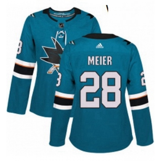 Womens Adidas San Jose Sharks 28 Timo Meier Premier Teal Green Home NHL Jersey Womens Adidas San Jose Sharks 28 Timo Meier Premier Teal Green Home NHL Jersey