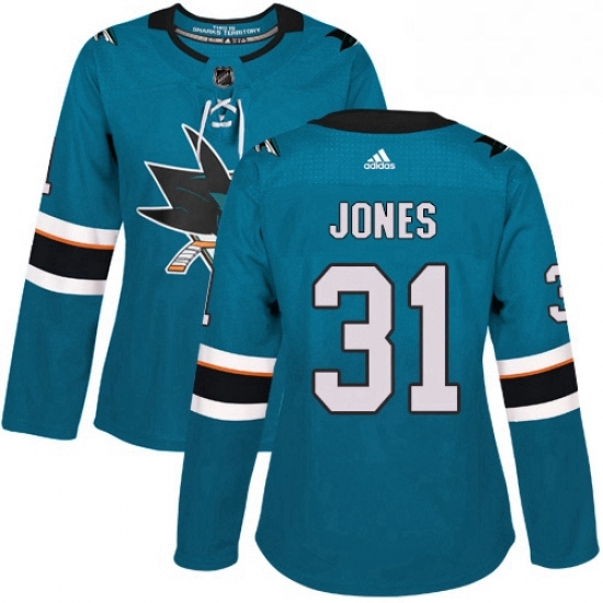 Womens Adidas San Jose Sharks 31 Martin Jones Premier Teal Green Home NHL Jersey Womens Adidas San Jose Sharks 31 Martin Jones Premier Teal Green Home NHL Jersey