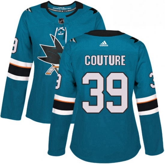 Womens Adidas San Jose Sharks 39 Logan Couture Authentic Teal Green Home NHL Jersey Womens Adidas San Jose Sharks 39 Logan Couture Authentic Teal Green Home NHL Jersey