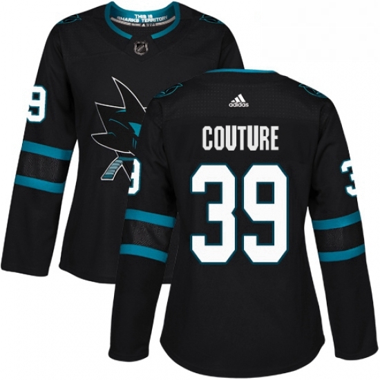 Womens Adidas San Jose Sharks 39 Logan Couture Premier Black Alternate NHL Jersey Womens Adidas San Jose Sharks 39 Logan Couture Premier Black Alternate NHL Jersey