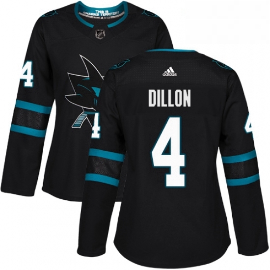Womens Adidas San Jose Sharks 4 Brenden Dillon Premier Black Alternate NHL Jersey Womens Adidas San Jose Sharks 4 Brenden Dillon Premier Black Alternate NHL Jersey