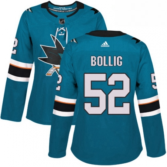 Womens Adidas San Jose Sharks 52 Brandon Bollig Authentic Teal Green Home NHL Jersey Womens Adidas San Jose Sharks 52 Brandon Bollig Authentic Teal Green Home NHL Jersey