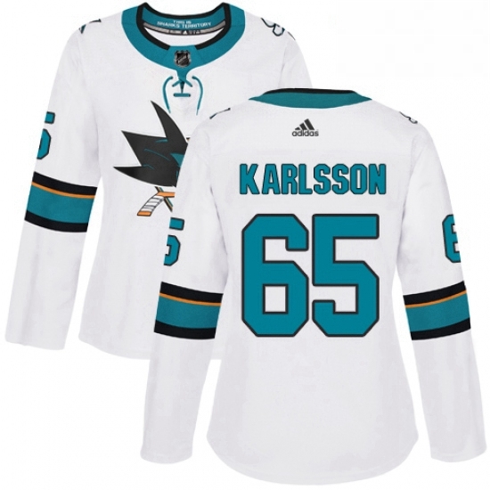 Womens Adidas San Jose Sharks 65 Erik Karlsson Authentic White Away NHL Jersey Womens Adidas San Jose Sharks 65 Erik Karlsson Authentic White Away NHL Jersey