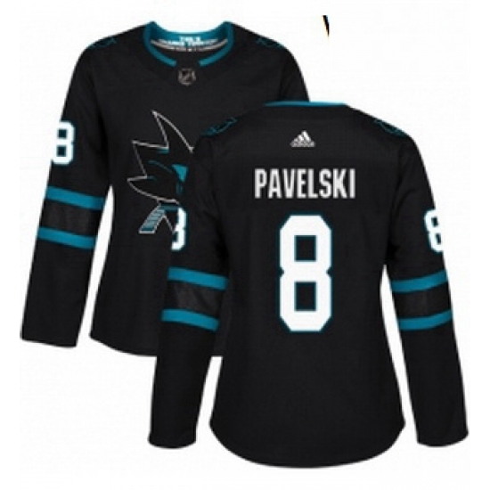 Womens Adidas San Jose Sharks 8 Joe Pavelski Premier Black Alternate NHL Jersey Womens Adidas San Jose Sharks 8 Joe Pavelski Premier Black Alternate NHL Jersey