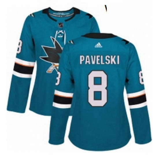 Womens Adidas San Jose Sharks 8 Joe Pavelski Premier Teal Green Home NHL Jersey Womens Adidas San Jose Sharks 8 Joe Pavelski Premier Teal Green Home NHL Jersey