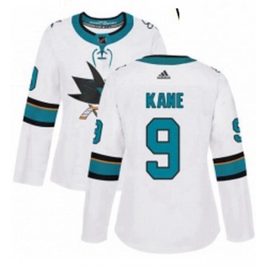 Womens Adidas San Jose Sharks 9 Evander Kane Authentic White Away NHL Jerse Womens Adidas San Jose Sharks 9 Evander Kane Authentic White Away NHL Jerse