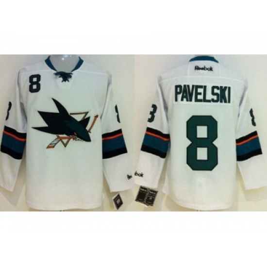Kids San Jose Sharks 8 Joe Pavelski White NHL Hockey Jersey New Style Kids San Jose Sharks 8 Joe Pavelski White NHL Hockey Jersey New Style