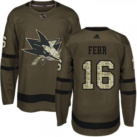 Youth Adidas San Jose Sharks 16 Eric Fehr Authentic Green Salute to Service NHL Jersey Youth Adidas San Jose Sharks 16 Eric Fehr Authentic Green Salute to Service NHL Jersey