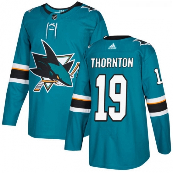 Youth Adidas San Jose Sharks 19 Joe Thornton Authentic Teal Green Home NHL Jersey Youth Adidas San Jose Sharks 19 Joe Thornton Authentic Teal Green Home NHL Jersey