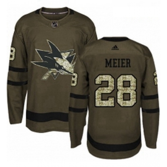 Youth Adidas San Jose Sharks 28 Timo Meier Premier Green Salute to Service NHL Jersey Youth Adidas San Jose Sharks 28 Timo Meier Premier Green Salute to Service NHL Jersey