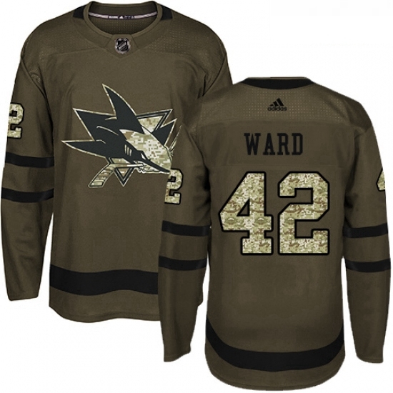 Youth Adidas San Jose Sharks 42 Joel Ward Authentic Green Salute to Service NHL Jersey Youth Adidas San Jose Sharks 42 Joel Ward Authentic Green Salute to Service NHL Jersey