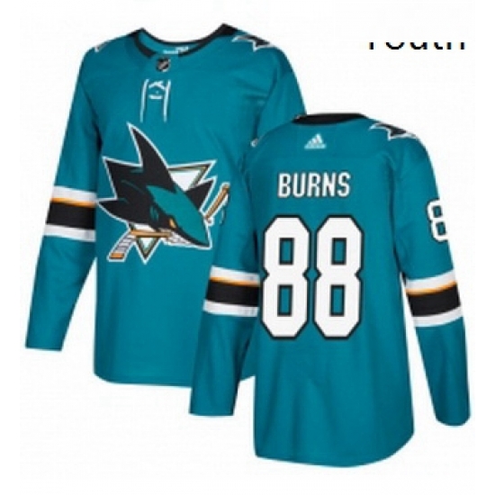 Youth Adidas San Jose Sharks 88 Brent Burns Premier Teal Green Home NHL Jersey Youth Adidas San Jose Sharks 88 Brent Burns Premier Teal Green Home NHL Jersey