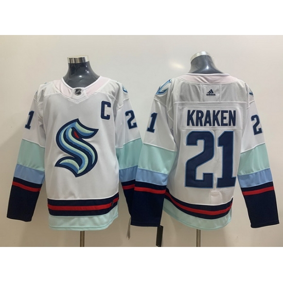 Men Seattle Kraken 21 Seattle Kraken White Adidas Jersey Men Seattle Kraken 21 Seattle Kraken White Adidas Jersey