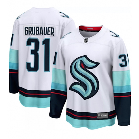 Men Seattle Kraken 31 Paul Grubauer White Adidas Stitched NHL Jersey Men Seattle Kraken 31 Paul Grubauer White Adidas Stitched NHL Jersey