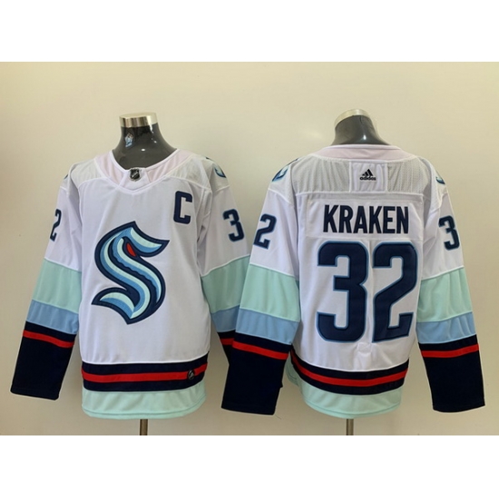 Men Seattle Kraken 32 Seattle Kraken White Adidas Jersey Men Seattle Kraken 32 Seattle Kraken White Adidas Jersey