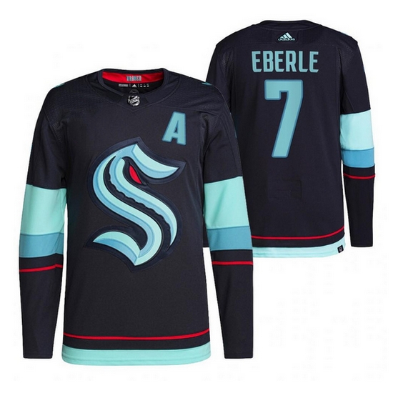 Men Seattle Kraken 7 Jordan Eberle 2021 22 Navy Home Stitched jersey Men Seattle Kraken 7 Jordan Eberle 2021 22 Navy Home Stitched jersey