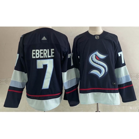 Men Seattle Kraken 7 Jordan Eberle Navy Blue Adidas Stitched NHL Jersey Men Seattle Kraken 7 Jordan Eberle Navy Blue Adidas Stitched NHL Jersey