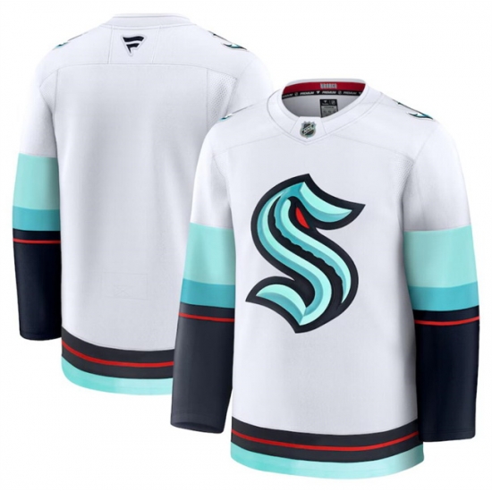 Men Seattle Kraken Blank White 2024 25 Away Stitched Hockey Jersey Men Seattle Kraken Blank White 2024 25 Away Stitched Hockey Jersey