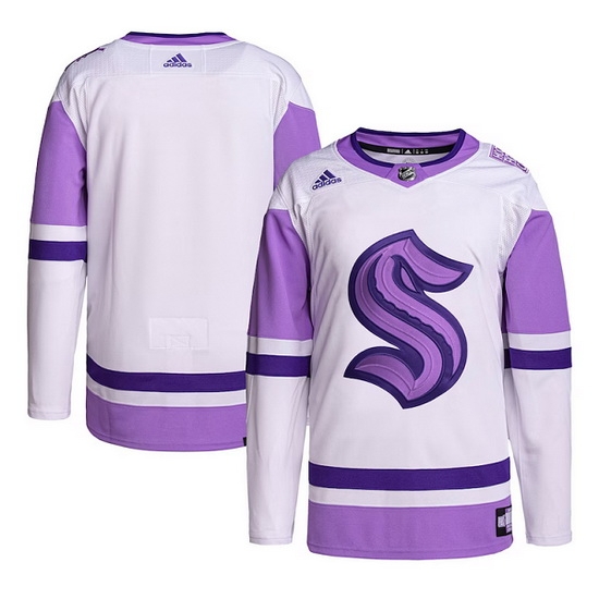 Men Seattle Kraken Blank White Purple Stitched Jersey Men Seattle Kraken Blank White Purple Stitched Jersey
