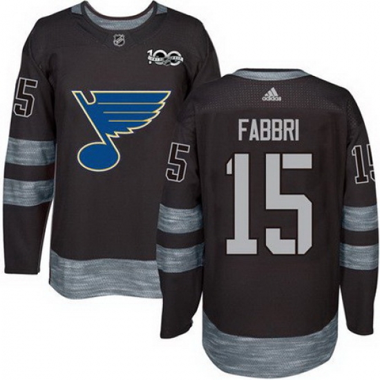 Blues #15 Robby Fabbri Black 1917 2017 100th Anniversary Stitched NHL Jersey Blues #15 Robby Fabbri Black 1917 2017 100th Anniversary Stitched NHL Jersey