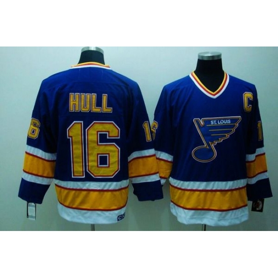 Blues #16 Brett Hull Stitched Blue CCM Throwback NHL Jersey Blues #16 Brett Hull Stitched Blue CCM Throwback NHL Jersey