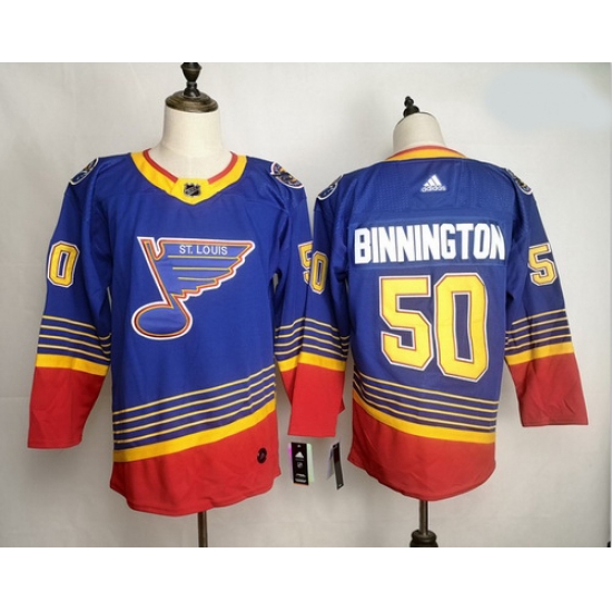 Blues 50 Jordan Binnington Blue Adidas Jersey Blues 50 Jordan Binnington Blue Adidas Jersey