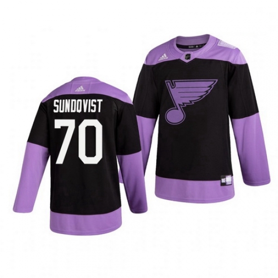 Blues 70 Oskar Sundqvist Black Purple Hockey Fights Cancer Adidas Jersey Blues 70 Oskar Sundqvist Black Purple Hockey Fights Cancer Adidas Jersey