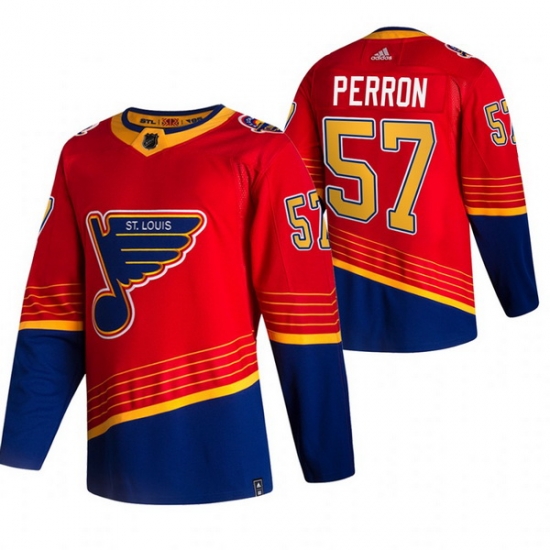 Men St Louis Blues 57 David Perron Red Adidas 2020 21 Reverse Retro Alternate NHL Jersey Men St Louis Blues 57 David Perron Red Adidas 2020 21 Reverse Retro Alternate NHL Jersey