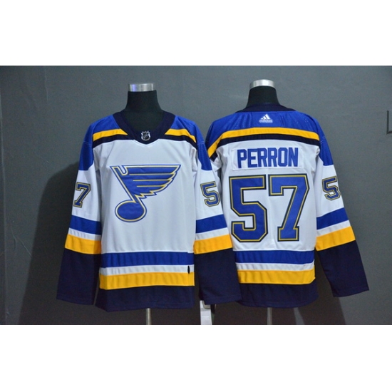 Men St.Louis Blues 57 David Perron White Adidas Jersey Men St.Louis Blues 57 David Perron White Adidas Jersey