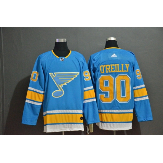 Men St.Louis Blues 90 Ryan O'Reilly Light Blue Adidas Jersey Men St.Louis Blues 90 Ryan O'Reilly Light Blue Adidas Jersey