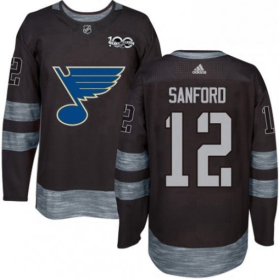 Mens Adidas St Louis Blues 12 Zach Sanford Authentic Black 1917 2017 100th Anniversary NHL Jersey Mens Adidas St Louis Blues 12 Zach Sanford Authentic Black 1917 2017 100th Anniversary NHL Jersey