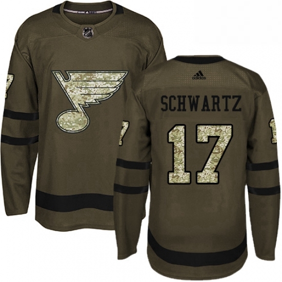 Mens Adidas St Louis Blues 17 Jaden Schwartz Authentic Green Salute to Service NHL Jersey Mens Adidas St Louis Blues 17 Jaden Schwartz Authentic Green Salute to Service NHL Jersey