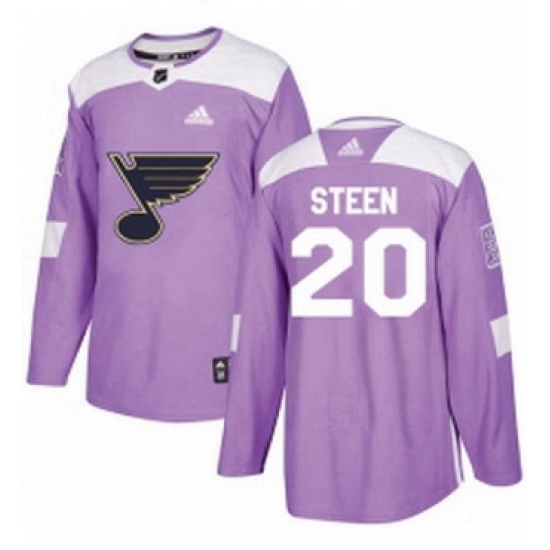 Mens Adidas St Louis Blues 20 Alexander Steen Authentic Purple Fights Cancer Practice NHL Jersey Mens Adidas St Louis Blues 20 Alexander Steen Authentic Purple Fights Cancer Practice NHL Jersey