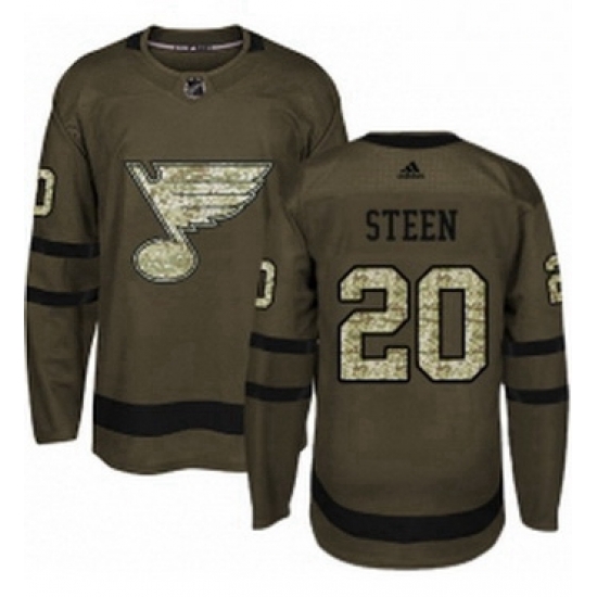 Mens Adidas St Louis Blues 20 Alexander Steen Premier Green Salute to Service NHL Jersey Mens Adidas St Louis Blues 20 Alexander Steen Premier Green Salute to Service NHL Jersey