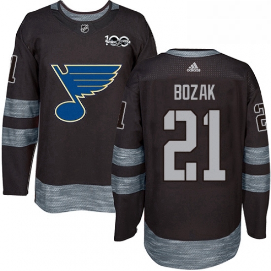 Mens Adidas St Louis Blues 21 Tyler Bozak Authentic Black 1917 2017 100th Anniversary NHL Jersey Mens Adidas St Louis Blues 21 Tyler Bozak Authentic Black 1917 2017 100th Anniversary NHL Jersey