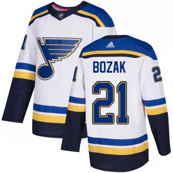Mens Adidas St Louis Blues 21 Tyler Bozak Authentic White Away NHL Jersey Mens Adidas St Louis Blues 21 Tyler Bozak Authentic White Away NHL Jersey