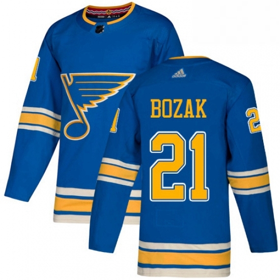 Mens Adidas St Louis Blues 21 Tyler Bozak Blue Alternate Authentic Stitched NHL Jersey Mens Adidas St Louis Blues 21 Tyler Bozak Blue Alternate Authentic Stitched NHL Jersey