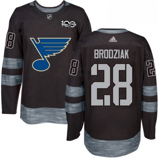 Mens Adidas St Louis Blues 28 Kyle Brodziak Authentic Black 1917 2017 100th Anniversary NHL Jersey Mens Adidas St Louis Blues 28 Kyle Brodziak Authentic Black 1917 2017 100th Anniversary NHL Jersey