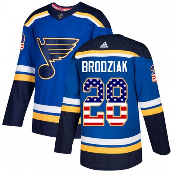 Mens Adidas St Louis Blues 28 Kyle Brodziak Authentic Blue USA Flag Fashion NHL Jersey Mens Adidas St Louis Blues 28 Kyle Brodziak Authentic Blue USA Flag Fashion NHL Jersey